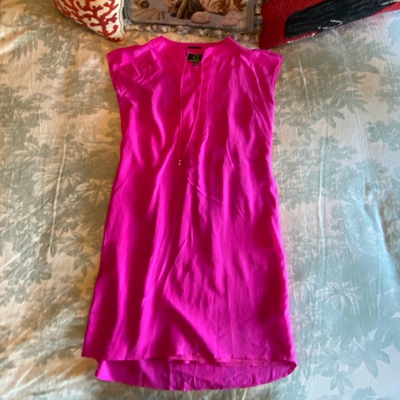 C. Wonder Bright Pink/Fuchsia Silk Dress with Slip - Picture 7 of 16